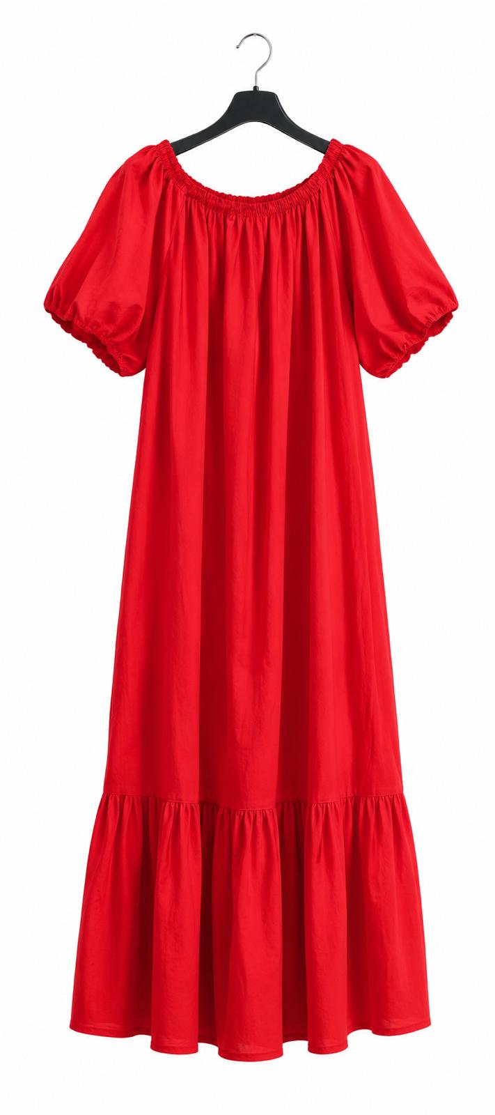 Vestido manga abullonada // rojo
