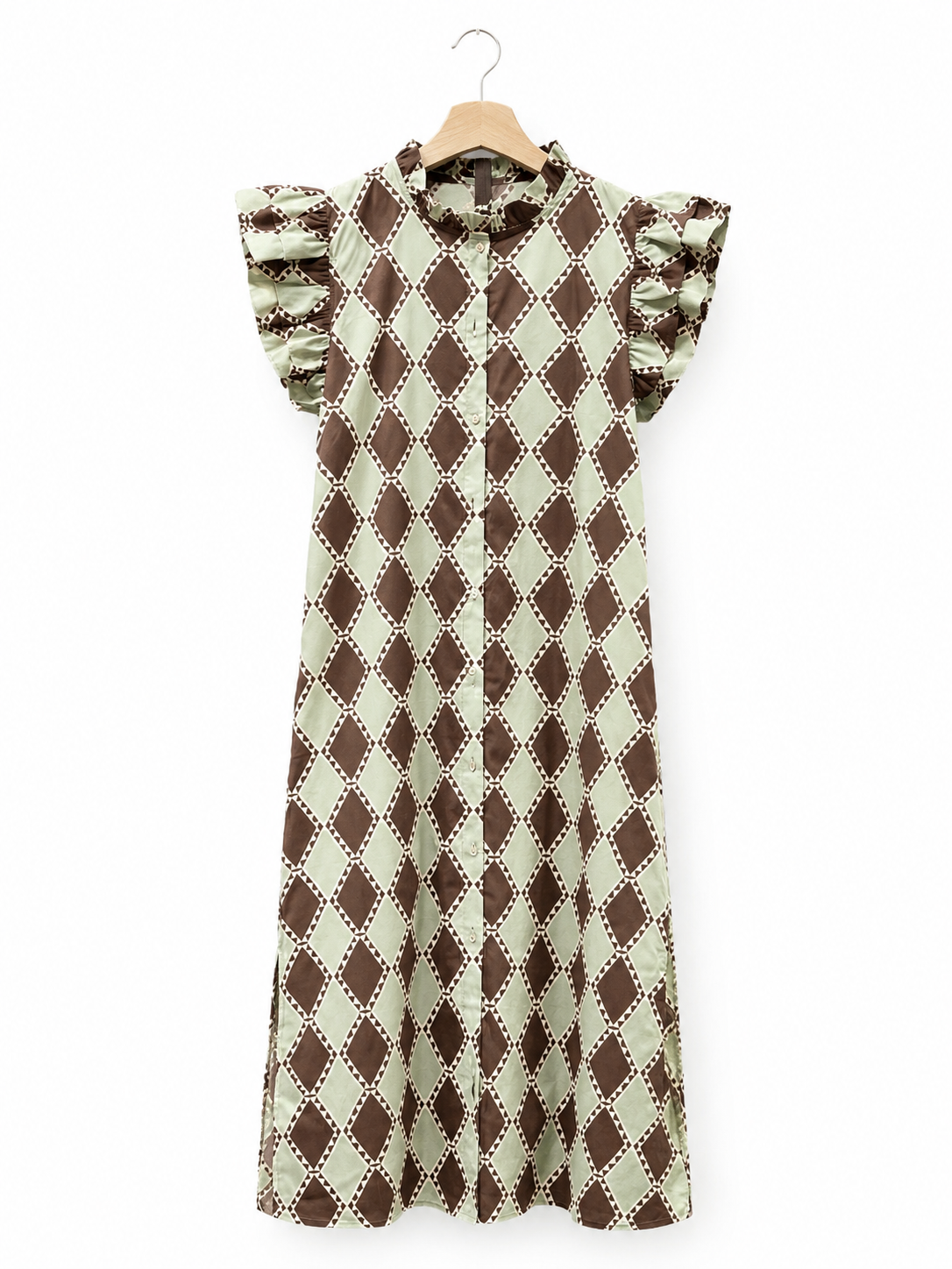 Vestido Verona rombos // Verde