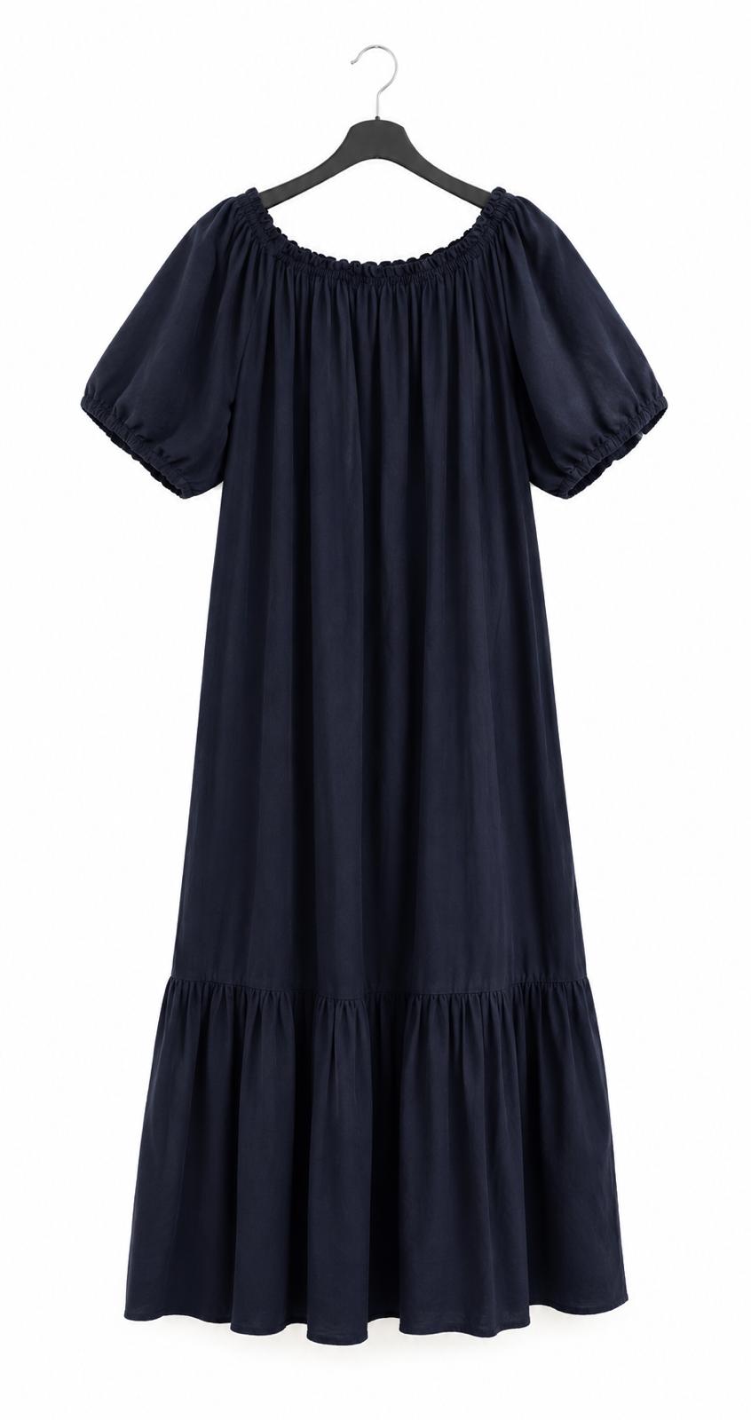 Vestido manga abullonada // navy