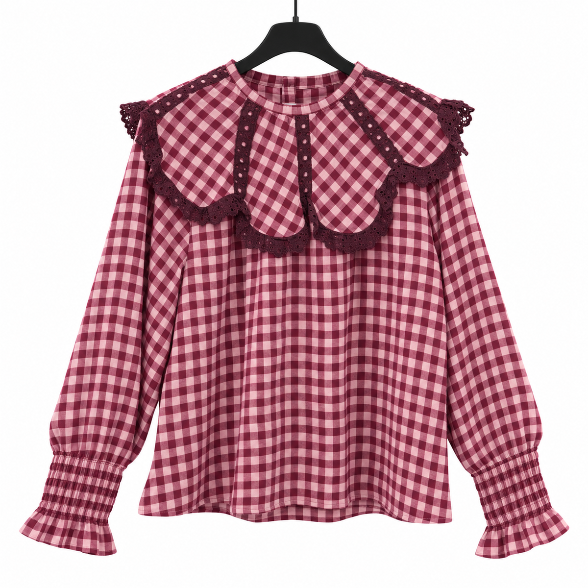 Camisa Arlequín Cuadros // Burdeos