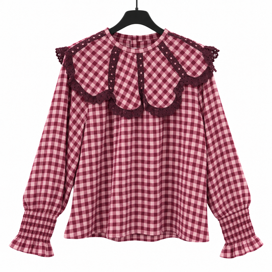 Camisa Arlequín Cuadros // Burdeos