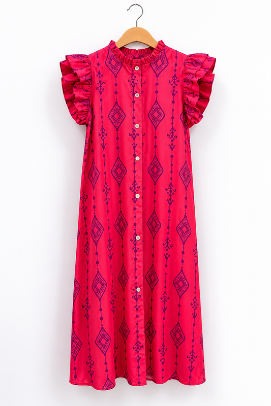 Vestido Verona Étnico // Fucsia