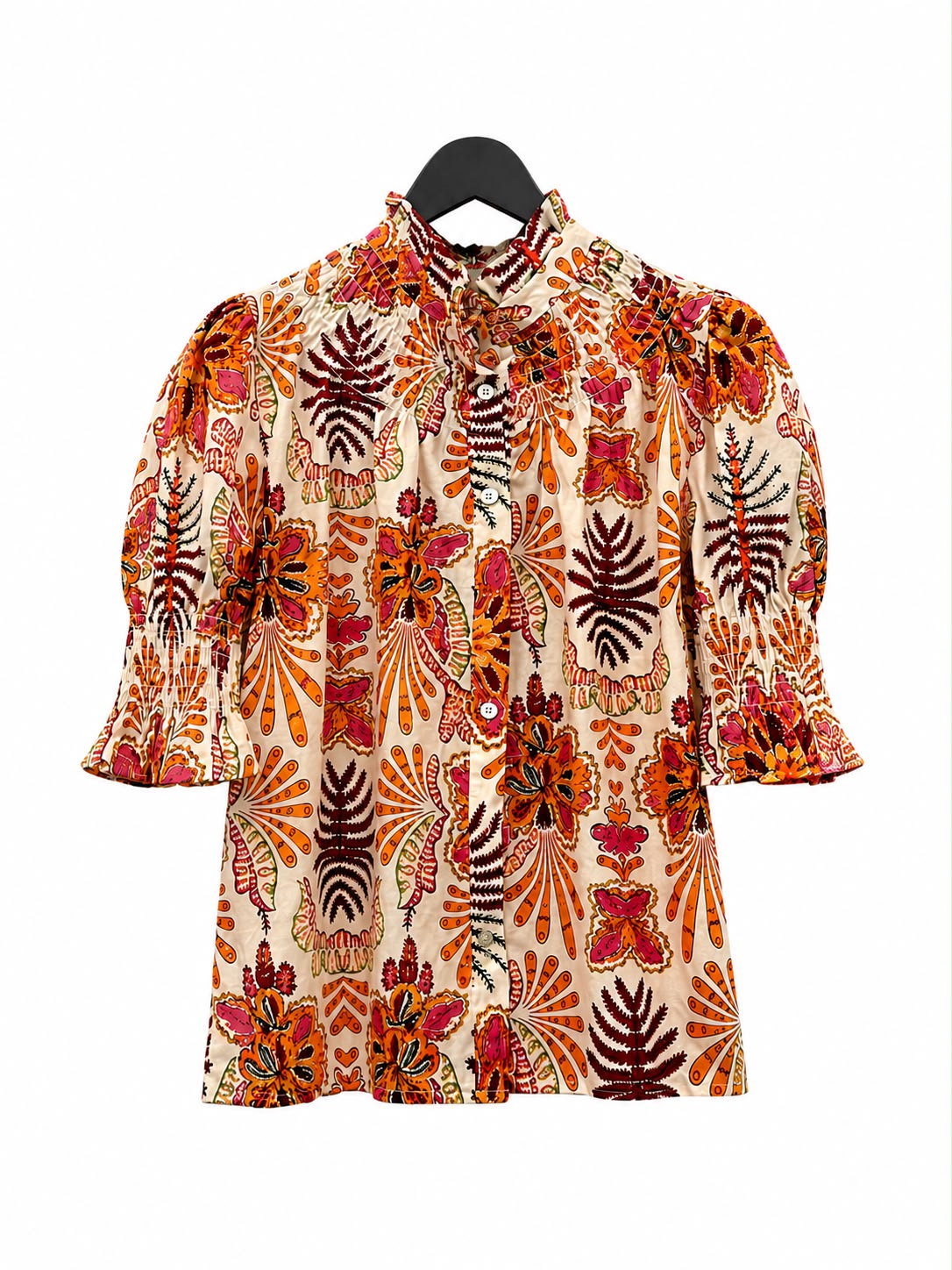 Camisa Mica Flower // Naranja