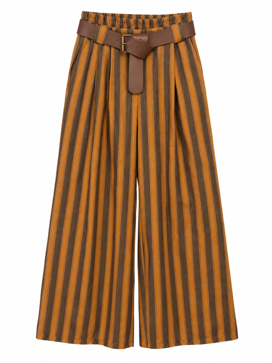 Pantalón Pana Rayas // Naranja - Marrón