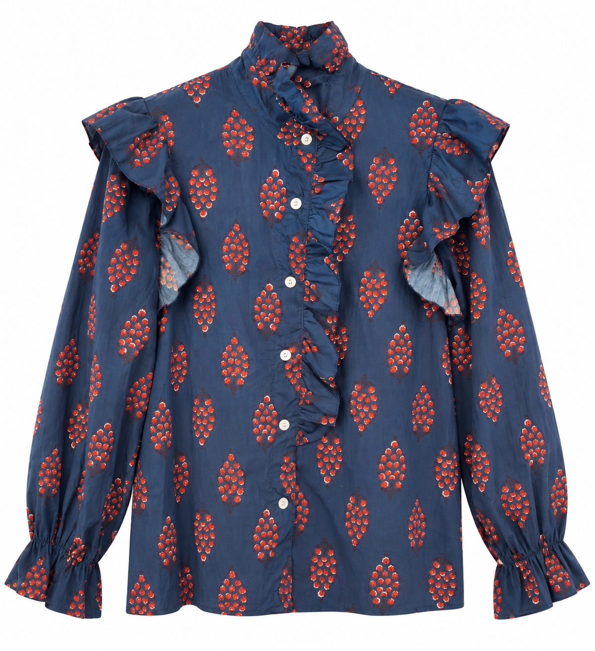 Camisa Volantes // Marino - teja