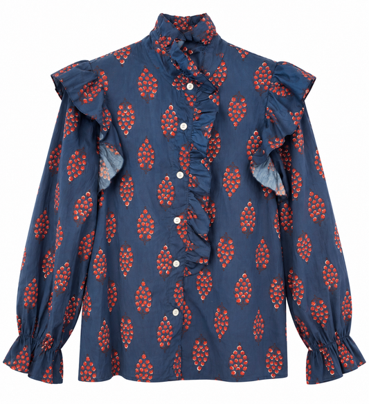 Camisa Volantes // Marino - teja
