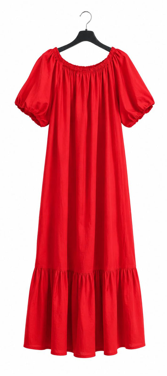 Vestido manga abullonada // rojo