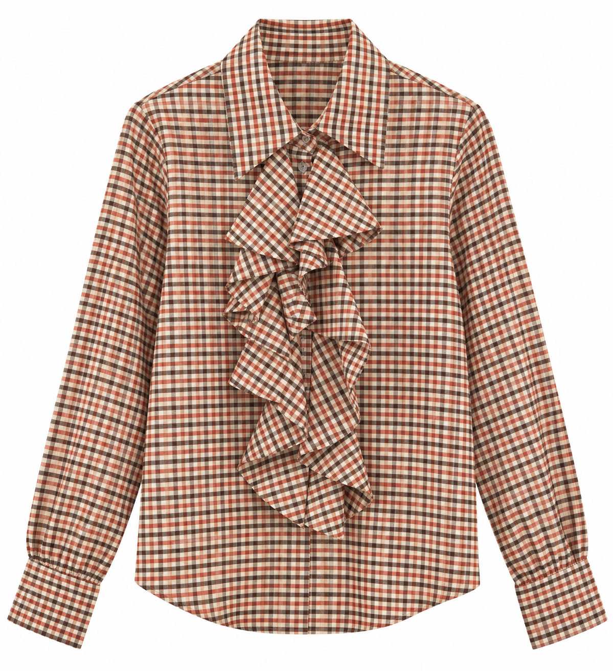 Camisa Volante // Vichy naranja