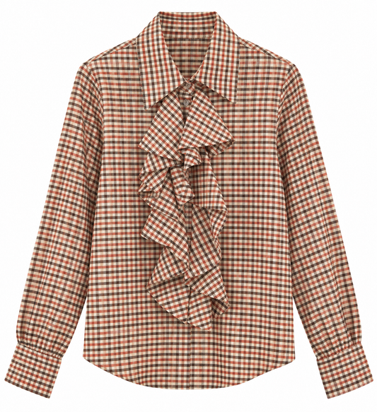 Camisa Volante // Vichy naranja