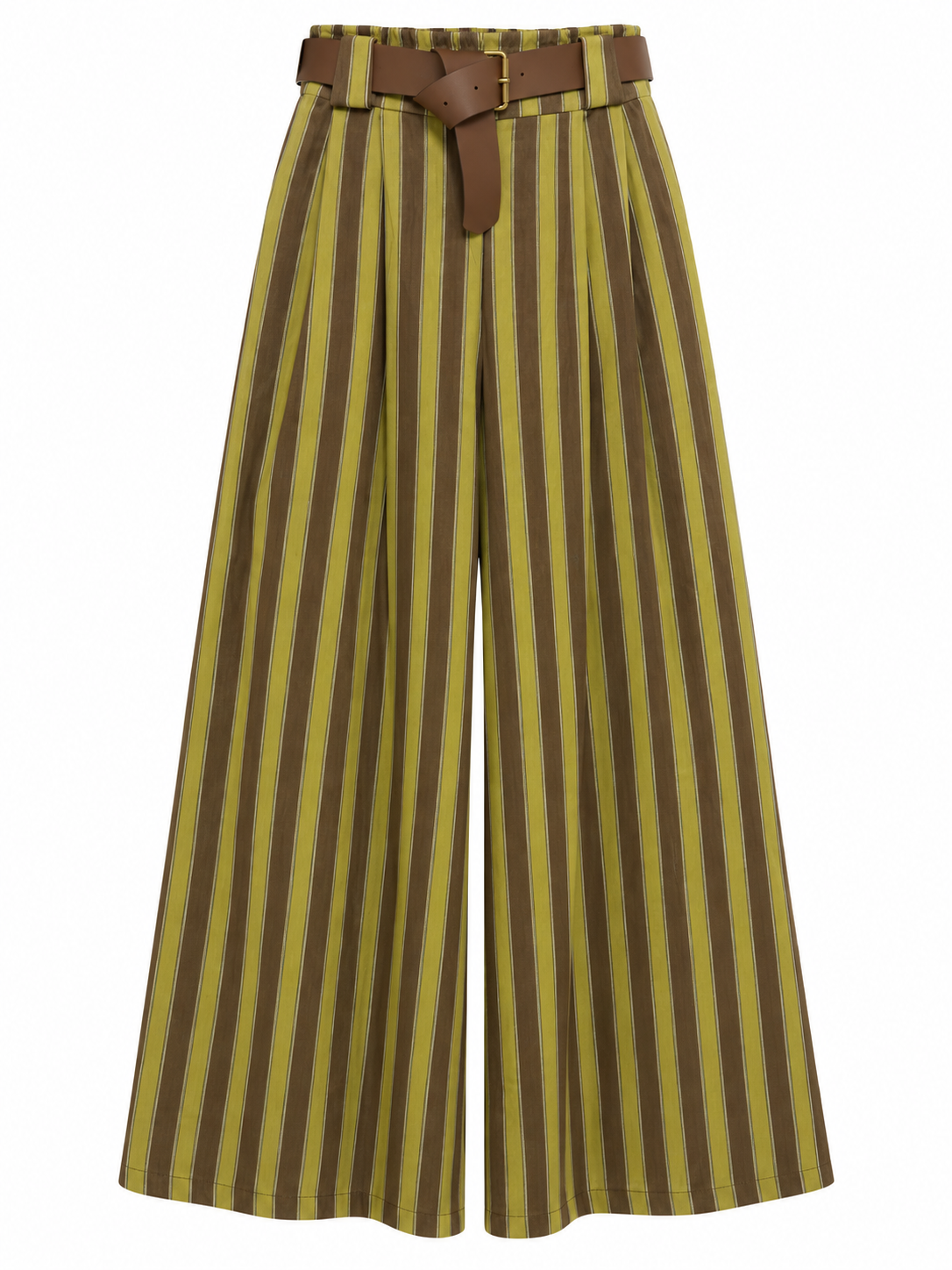 Pantalón Pana Rayas // Pistacho - Marrón