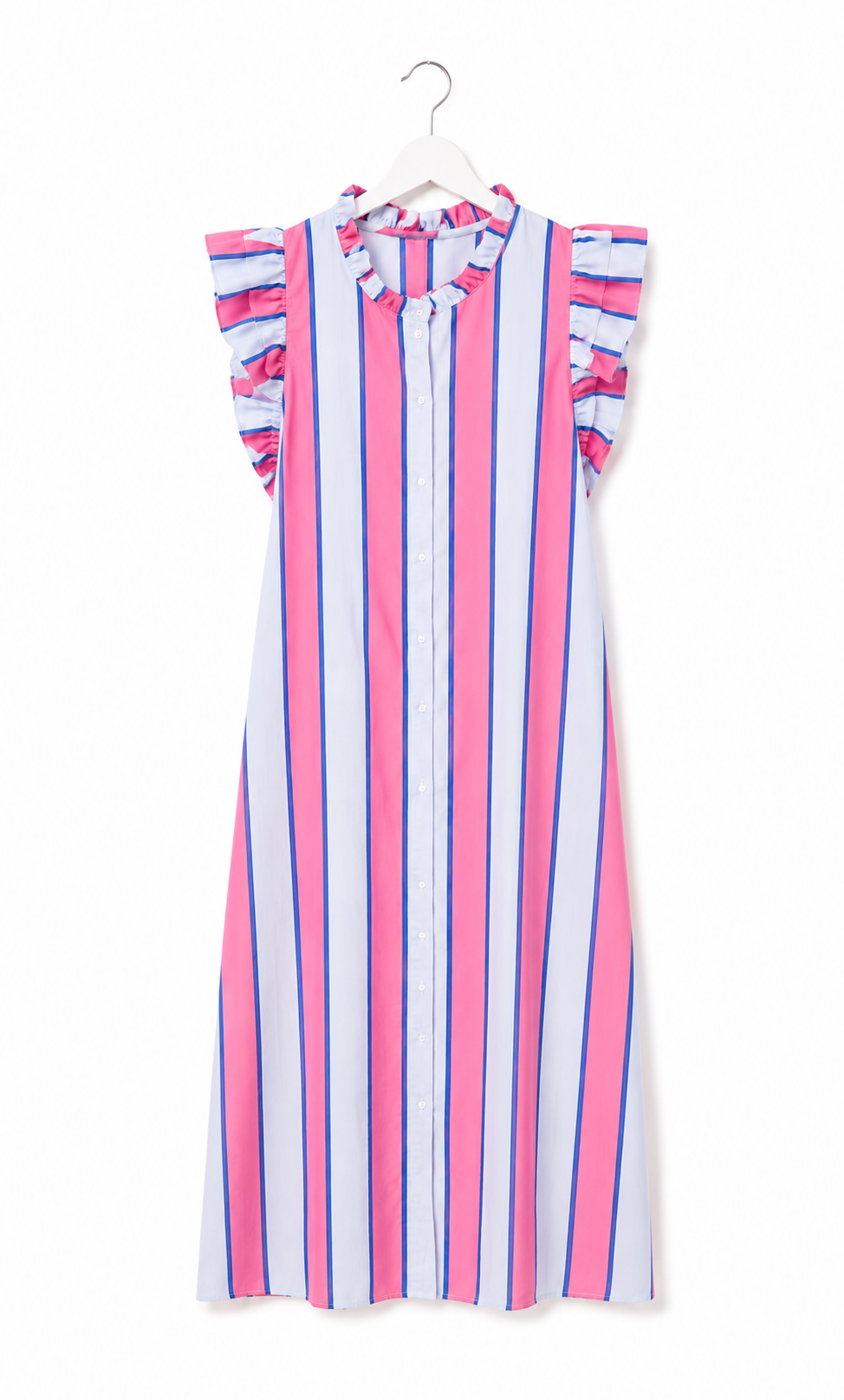 Vestido Verona rayas // azul-rosa