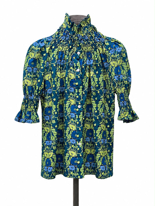 Camisa Mica Flower // Azulón