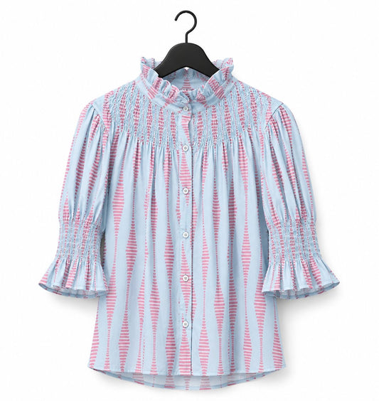 Camisa Mica //azul-rosa