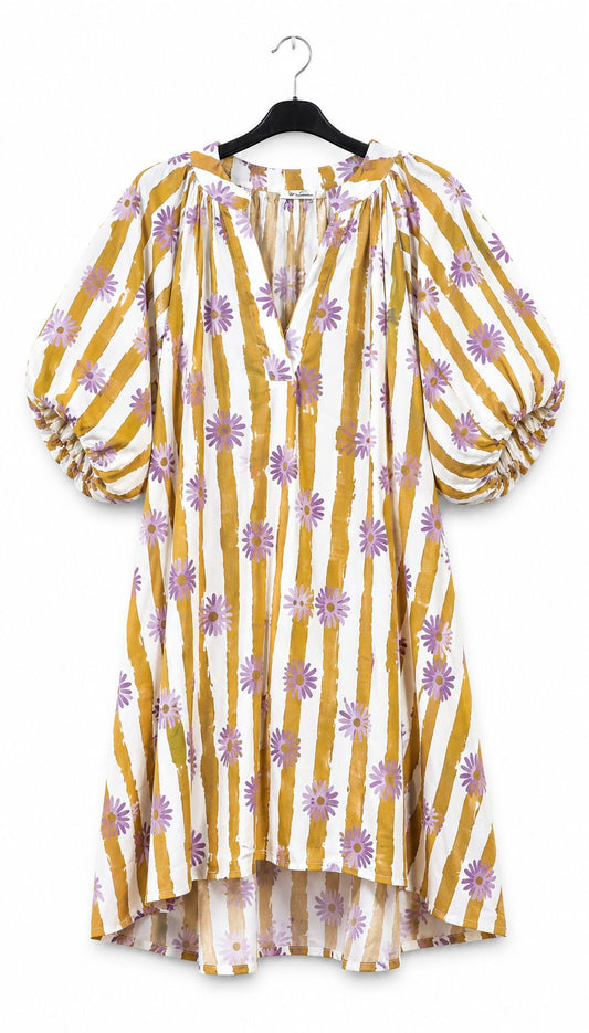 Vestido MA flores // mostaza